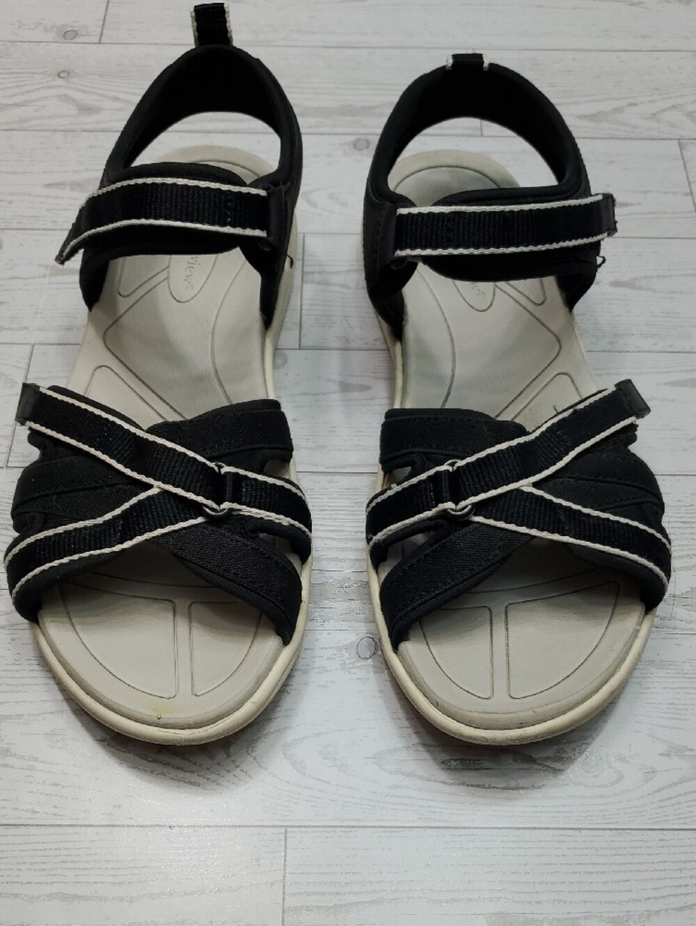 Black & White Strappy Sandals Women's 10M